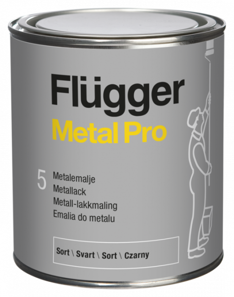 Flügger Metal Pro Metal Enamel 5 Matt Black